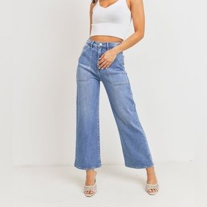 Just Black Denim | The Patch Pocket Wide Leg | size 24